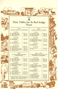 Time table for red lodge tours.