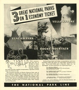 Travel Brochure for Yellowstone, Glacier and Rocky Mountain parks.