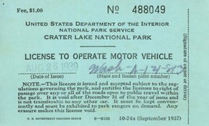 Driver's License for Crater Lake.