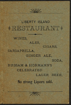 Handbill from the Statue of Liberty Restaurant