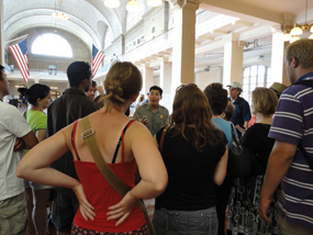 Park ranger presenting a tour
