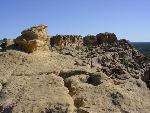 Rocks along the rim of the bluffs