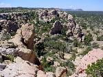 A circular amphitheater in the sandstone cliffs.