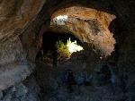 Skylights illuminate a lava tube cave