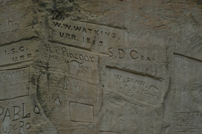 Inscriptions in a stone wall