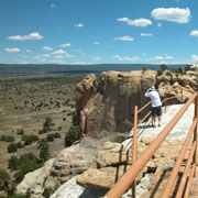 A hiker on the Headland Trail marvels at the views.