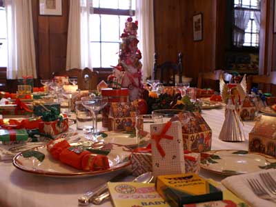 Val-Kill Dining Table set for Christmas