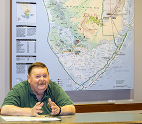 Volunteer working at visitor center