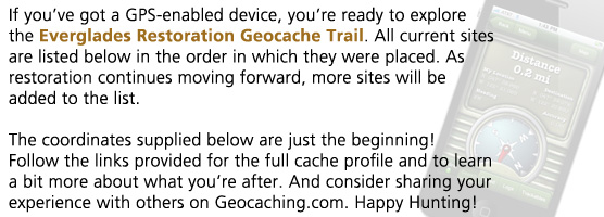 Everglades Restoration Geocache Trail Introduction