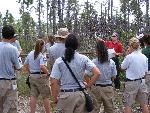 Americorps members learn about fire