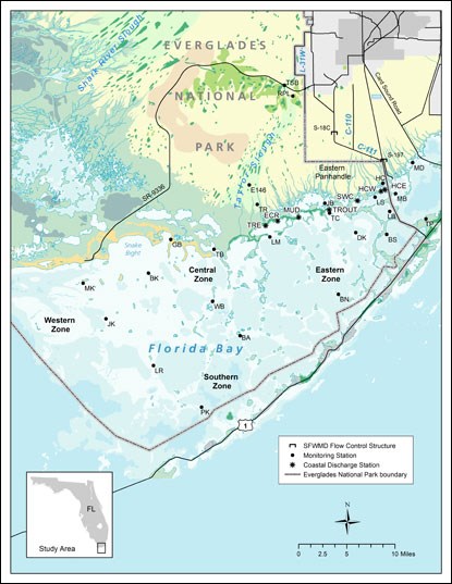 Location of monitoring stations in Florida Bay