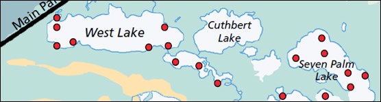 Location of Select Mangrove Lake Sampling Sites in Everglades National Park