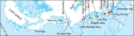Map Showing Location of Florida Bay Monitoring Stations