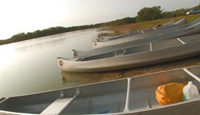 Canoes at Nine Mile Pond
