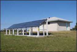 photo of solar powered water heaters at the flamingo campgrounds