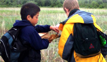 Photo of two boys exploring