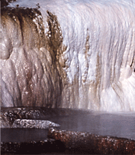 a travertine formation looks similar to icicles