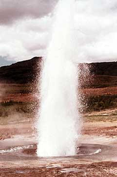 Strokkur geyser erupts