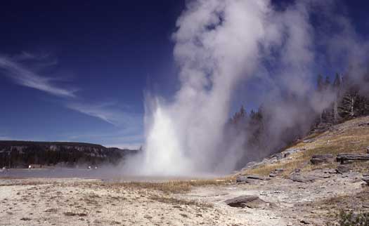 Grand Geyser erupts