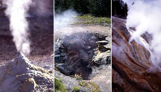 three examples of steam vents