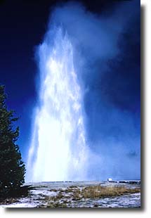 Splendid Geyser shoots a plume of water as much as 200 feet into the sky.