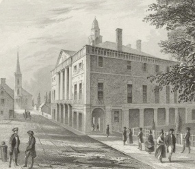 An artist's conception of Federal Hall, circa 1789
