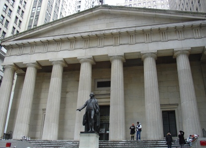 Federal Hall National Monument - Wall Street view.