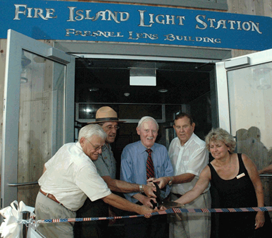 Ribbon-cutting ceremony for Fire Island Light Station's new  Fresnel Lens Building on July 22, 2011