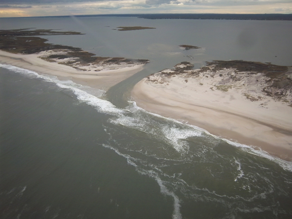 Aerial of Old Inlet Breach, looking west.