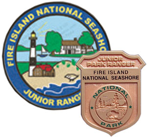 Fire Island National Seashore's Junior Ranger patch and badge.