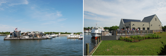 Views of Watch Hill Marina and Patchogue Ferry Terminal.