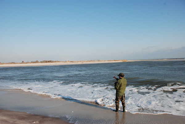 Monitoring breach at Old Inlet on January 4, 2013