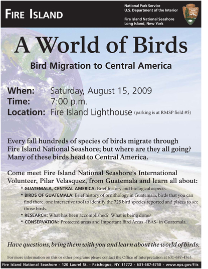 Poster for World of Birds program.