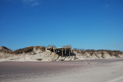 Boardwalk to Watch Hill lifeguarded beach,  with stairs demolished by Hurricane Sandy.