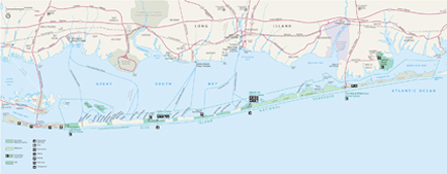 Map of Fire Island National Seashore with links