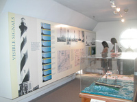 Exhibits in interior of Fire Island Lighthouse.