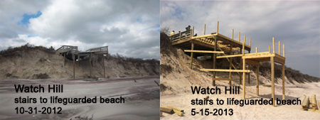 Watch Hill stairs before and after repairs