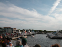 Ferry passengers arrive at Watch Hill.