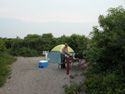 Tent in campsite.