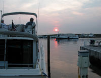 Watch Hill Marina at sunset.