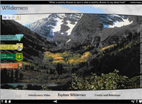 Screen image of Wilderness multimedia program.