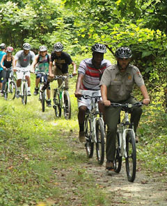 Bicycle riders on a tour at Kenilworth Park & Aquatic Gardens Bicycle riders on a tour at Kenilworth Park & Aquatic Gardens