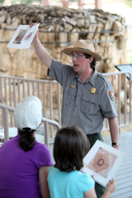 A Ranger talk in the outdoor exhibit area.