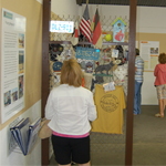 Visitors inside the Temporary Flight 93 Exhibit