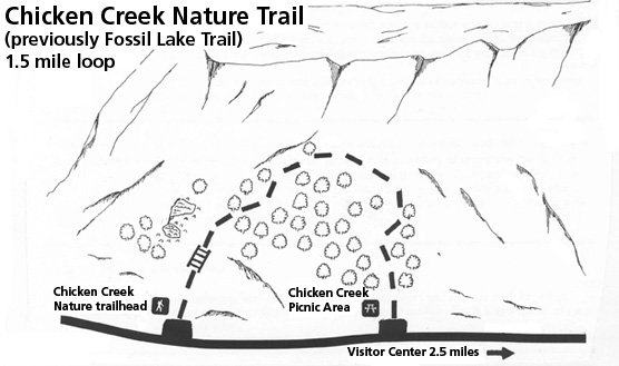 map of Chicken Creek Nature Trail (previously Fossil Lake Trail)