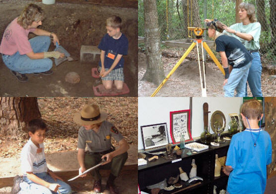 collage of kids at the archeology education program