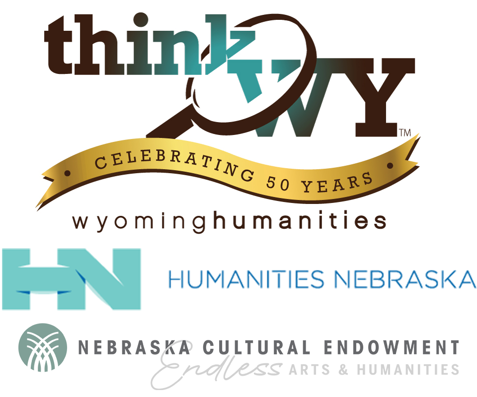 The logos of Wyoming Humanities, Humanities Nebraska, and the Nebraska Cultural Endowment.