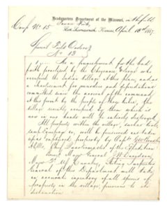Image of part of Hancock's orders to destroy the Indian village.