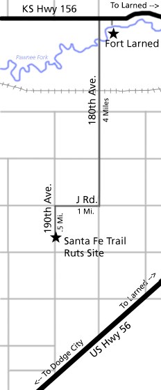 Map to Santa Fe Trail Ruts