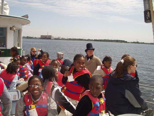 Students on board the Living Classrooms boat